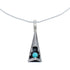 Navajo Sterling Silver Turquoise 18-1/8" Italian Snake Chain Pendant Necklace Set AX127465